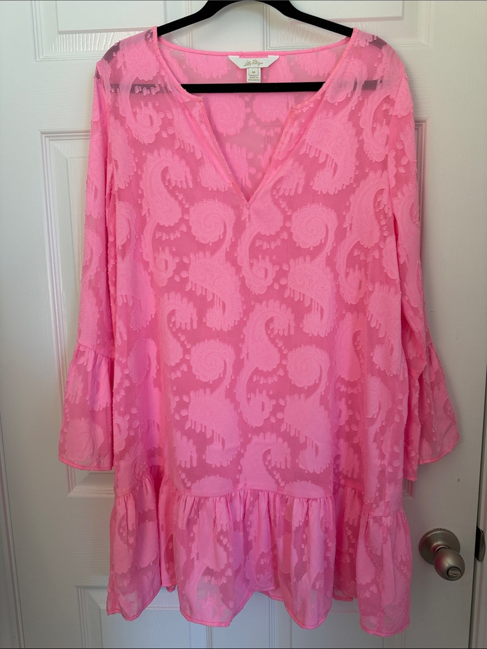[new inventory] LILLY PULITZER PINK SHEER COVERUP TUNIC EUC